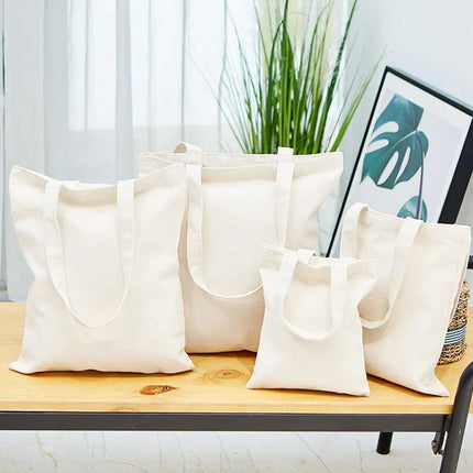 5PCS Canvas Tote Bag Cotton Blank DIY Shopping Shoulder Bags