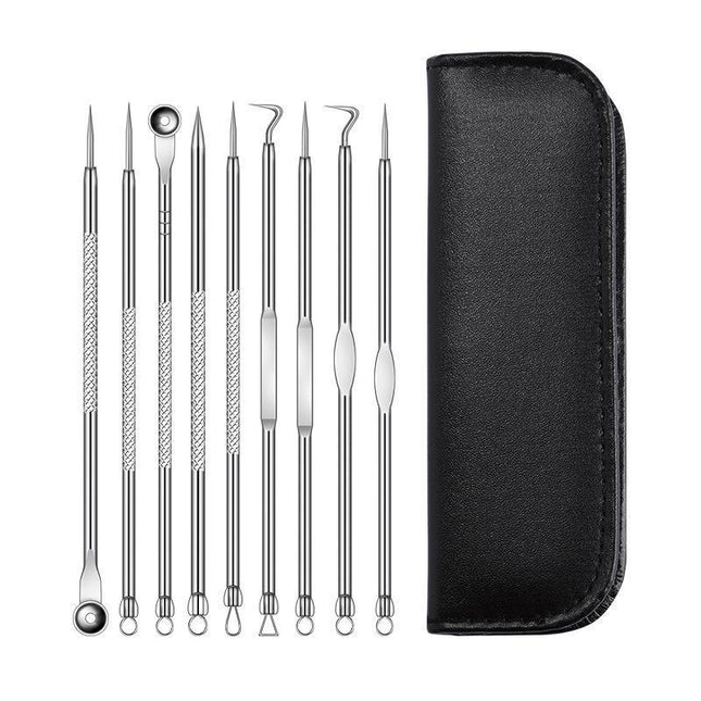 9PCS Blackhead Remover Extractor Tool Pimple Blemish Popper Comedone Kit Clip - Aimall