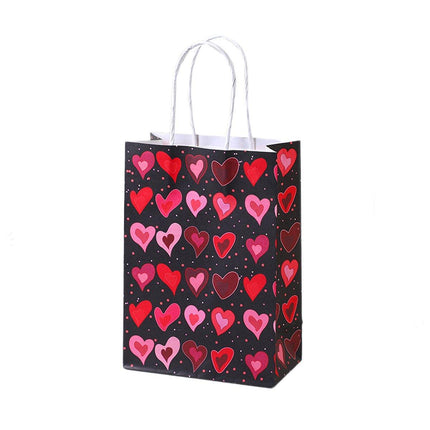 30x Valentines Day Love-Themed Tote Bag Elegant Kraft Paper Handbag Lightweight