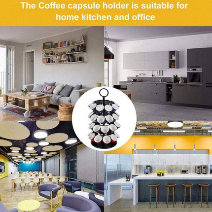 Coffee Capsule Organizer 360 Degree Rotating Holder Rack for 40 Pods Storage