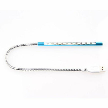 Flexible USB 10 LED Light Lamp for Keyboard Reading Notebook Laptop - Aimall