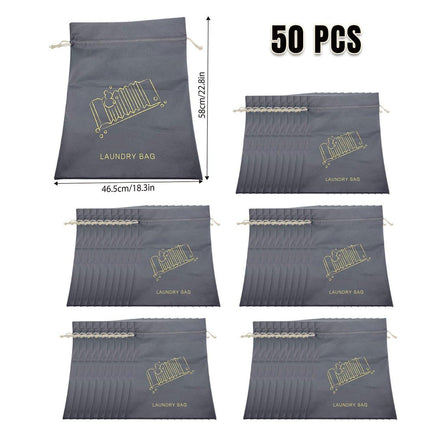 50PCS Large Laundry Bag Travel Drawstring Bags For Dirty Clothes Gym Washable