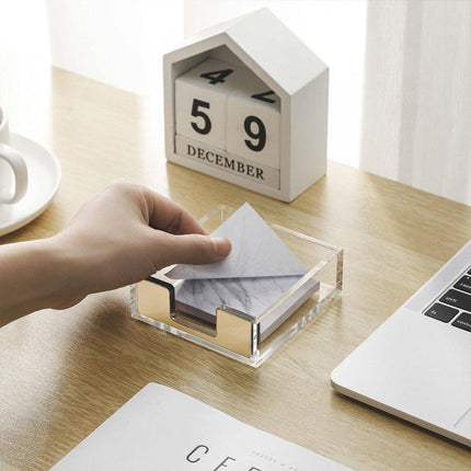 Large Desktop Sticky Note Box Organiser Office Supplies Storage Holder Drawer