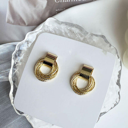 Vintage Metal Hoop Earrings Trendy Fashion Jewellery Women Elegant Gift