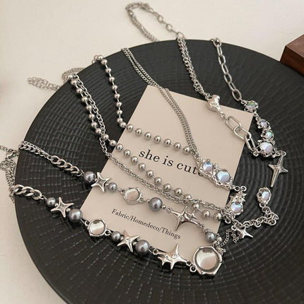 Moonstone Pendant Necklace Cool Tone Clavicle Chain for Women Girls Jewelry Gift - Aimall