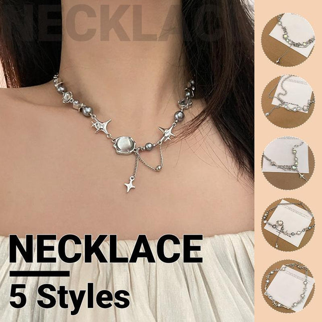 Moonstone Pendant Necklace Cool Tone Clavicle Chain for Women Girls Jewelry Gift - Aimall
