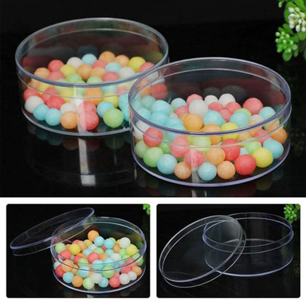 10pcs Clear Round Gift Boxes Plastic Candy Storage Containers for Party Favors