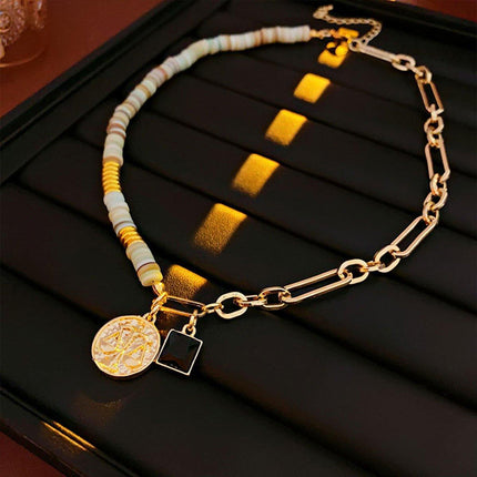Fashion Natural Stone Necklace Retro Clavicle Chain Simple Jewelry Women
