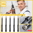 5Pcs Dry Diamond Core Drill Bit 6mm HoleSaw Cut Marble Tile Porcelain Granite
