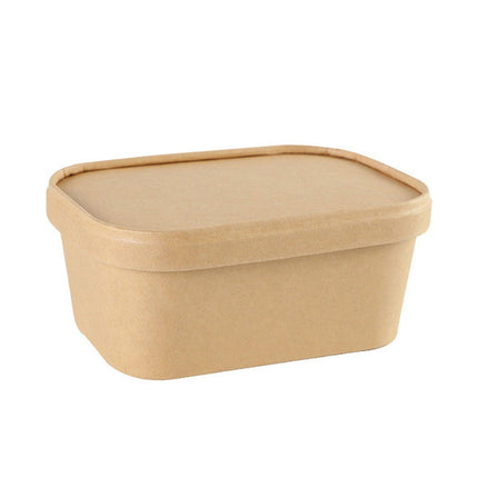 50pcs Kraft Lunch Boxes Picnic Bento Light Lunch Boxes Eco Friendly Containers