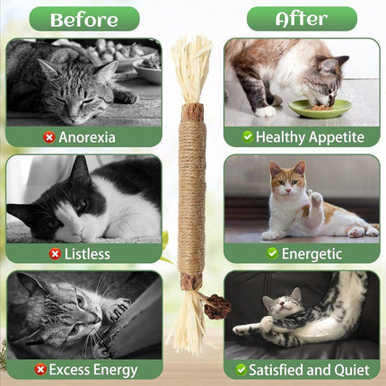 Cat Toys Silvervine Chew Stick Kitten Treat Catnip Toy Grinding Tooth Cleaning - Aimall