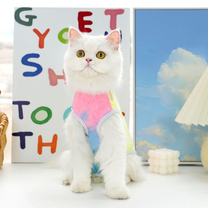 Pet Clothes for All Seasons Solid Color Striped Dog Cat Apparel Puppy Outfit