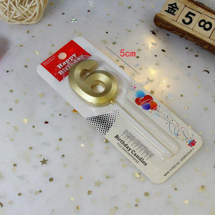 Classic Number Candles Individually Packed With Stand Birthday Make Up Ur Number Gold - Aimall
