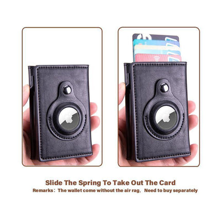 For Airtag Wallet PU Leather Credit Card Money Holder AirTag Case Air Tag Cover - Aimall