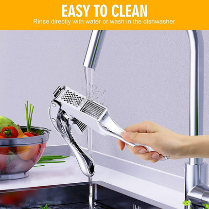 Multifunctional Garlic Press Aluminum Alloy Two-in-One Garlic Cutter Masher Tool