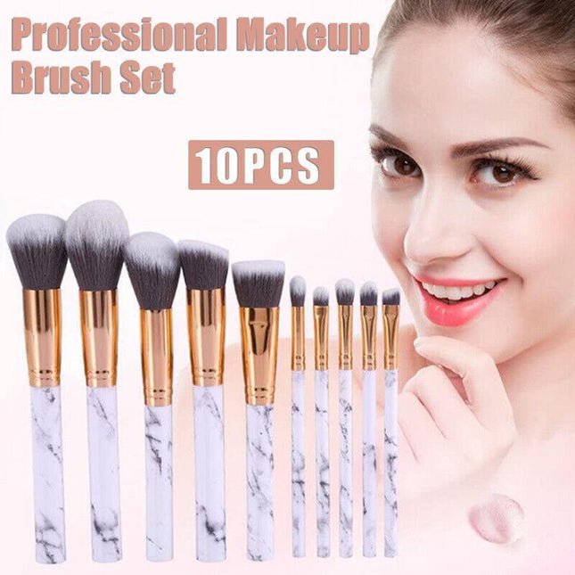 10Pcs Professional Makeup Brush Set Foundation Blusher Cosmetic Make Up Brushes - Aimall