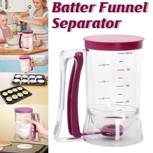 900mL Batter Dispenser Waffle Kitchen Measuring Cupcake Pancake Baking Tool Cup