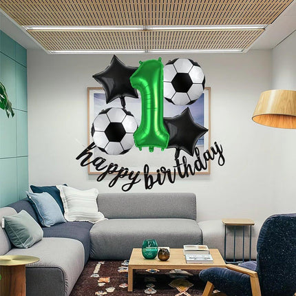 32 Inch Green Soccer Balloons 5 Pieces Set World Cup Birthday Party Decoration