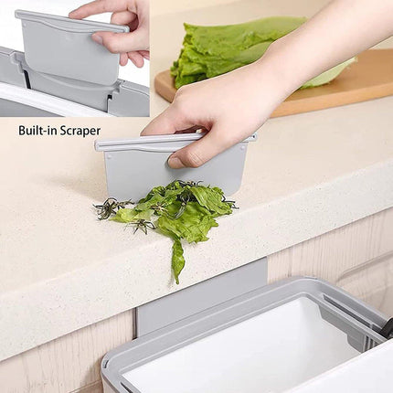 Wall Mounted Kitchen Trash Can with Sliding Lid Hanging Waste Bin for Household