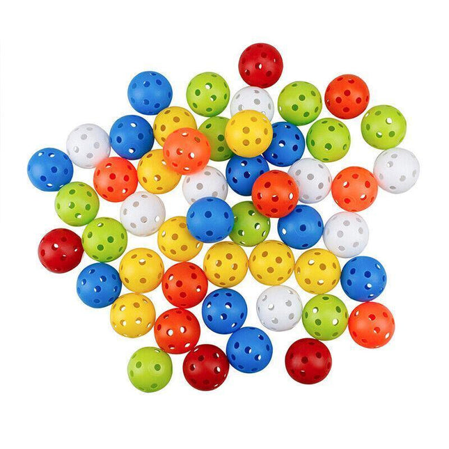 50Pcs Plastic Whiffle Airflow Hollow Golf Practice Training Balls Golf Sport Au - Aimall
