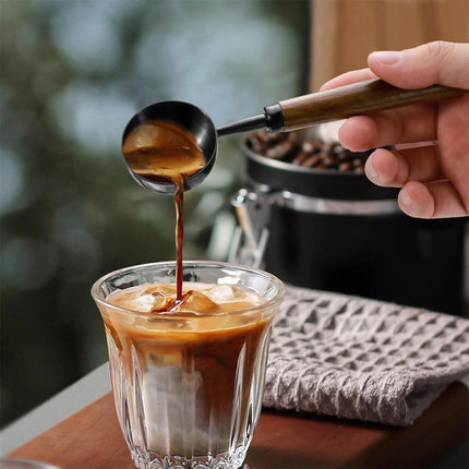 2pcs Walnut Coffee Measuring Spoon Long Handle Baking Milk Powder Spoon Set