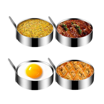 4pcs Stainless Steel Round Egg Omelette Mould Frying Ring Pancake Maker Tool