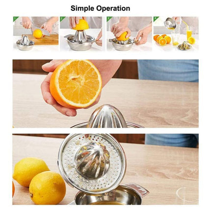 Stainless Steel Fruit Lemon Citrus Orange Juicer /Manual Press Squeezer OZ - Aimall