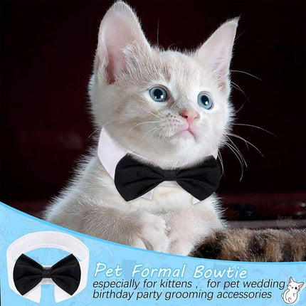2pcs Pet Bow Tie Collar Dog Cat Suit Dress Accessories Adjustable Neck Strap