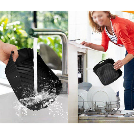 Air Fryer Silicone Pot Basket Liner Non Stick Reusable Baking Tray Accessories