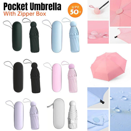Portable Five Fold Sun Protection Umbrella Compact Travel Folding Umbrella