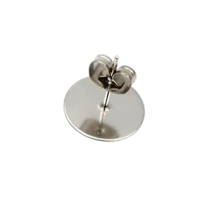 50/100/200PCS Earring Stud Posts Pads+Nut Backs Silvery Surgical Steel DIY Craft 8MM - Aimall