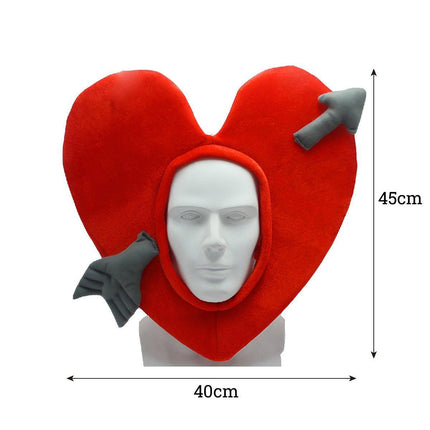 Cartoon Love Plush Head Cover Photo Props for Performance and Costume Accessory
