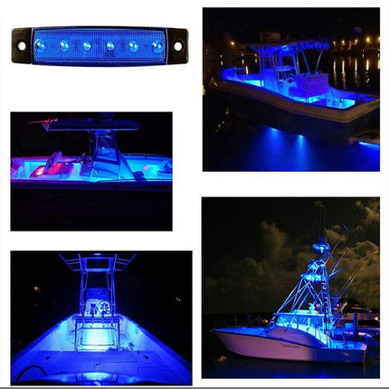12X 12V Marine Boat Blue LED Deck Courtesy Lights Waterproof Stern Transom Light - Aimall