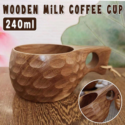 Walnut Wooden Coffee Cup Nordic Style Single Hole Solid Wood Anti-scalding Cup