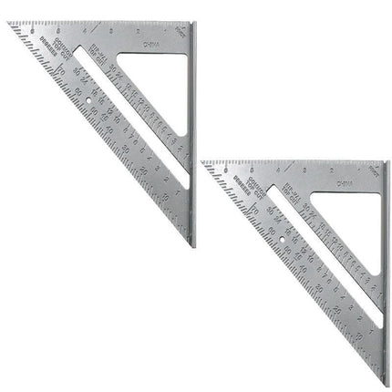 UP TO 2pcs 7" Aluminum Alloy Ruler Speed Angle Square Tool Triangle Square Ruler - Aimall