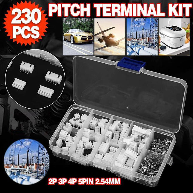 230PCS/Box XH 2.54 2p 3p 4p 5pin 2.54mm Pitch Terminal Kit JST Connector C3 - Aimall