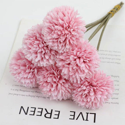 12pcs Artificial Dandelion Fake Flower Simulation Arrangement Desktop Decoration