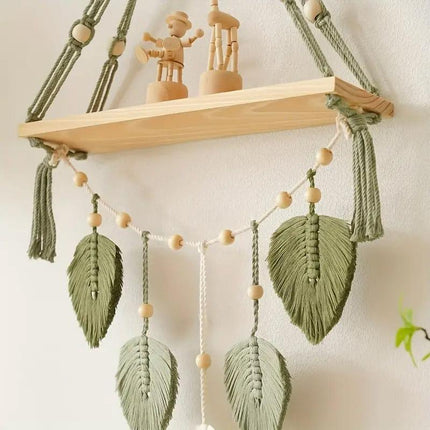Home Wall Decoration Woven Tapestry Shelf Hanging Wall Art Boho Style Decor