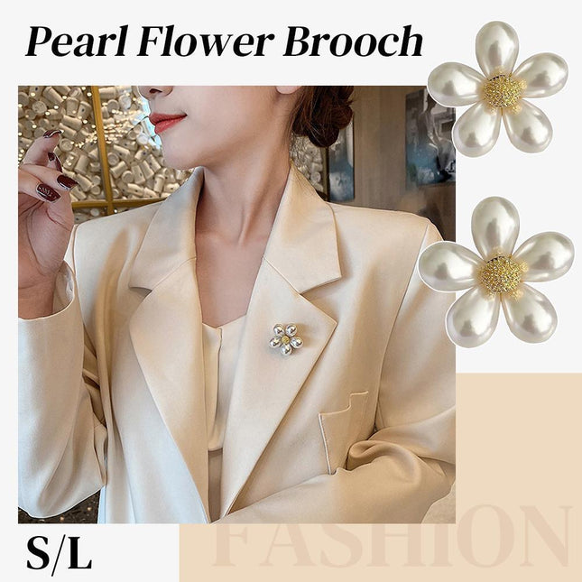 Imitation Pearl Flower Brooch Fashion Corsage Pin Jewelry Accessory Women