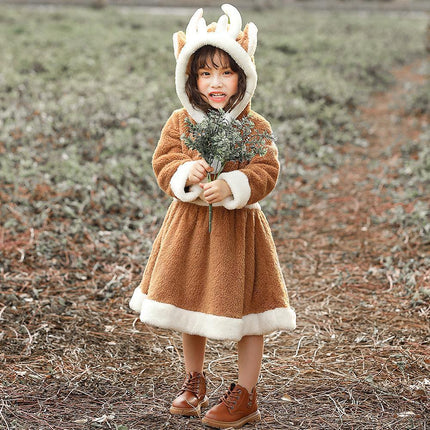Christmas Kids Elk Dress Costume Holiday Party Outfit Children's Clothing - Aimall
