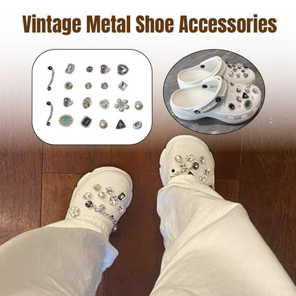 Retro Metal Pearl Shoe Buckle Removable Decoration DIY Accessories for Cave Shoe