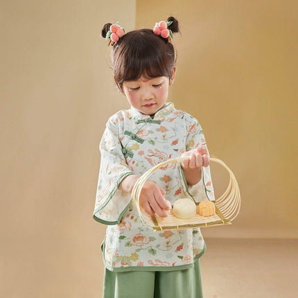 Girl Hanfu Set Two-Piece New Chinese Style Traditional Outfit Cultural Clothing