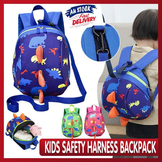 Kids Safety Harness Backpack Leash Child Toddler Anti-lost Dinosaur Bag Cartoon - Aimall