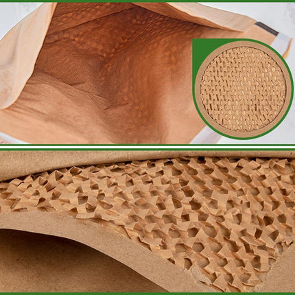 100PCS Honeycomb Wrap Bags Kraft Paper Cushion Eco Friendly Protective Wrapping - Aimall