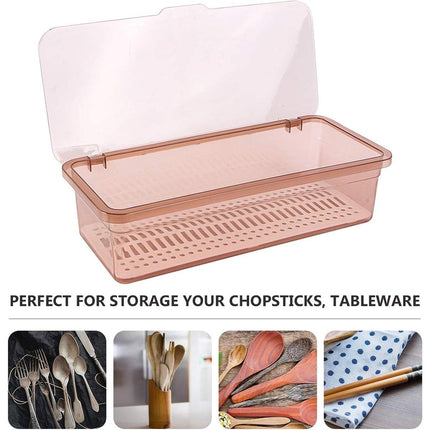 2PCS Chopsticks Box with Lid Dustproof Storage Container for Tea Set Cosmetic