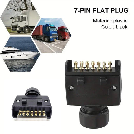 Austrac 7 Pin Plug Socket for Motorhome Caravan Trailer Electrical Connector