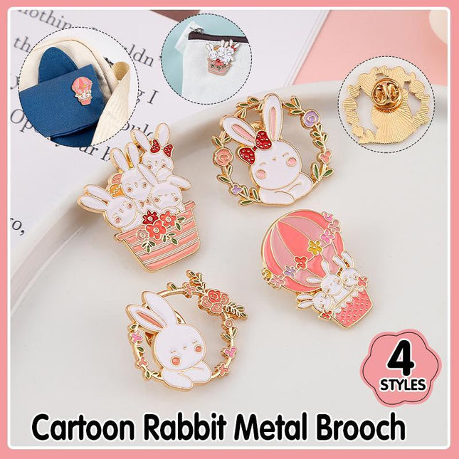 Bunny Rabbit Ears Lapel Pin Metal Badge Gold Brooch