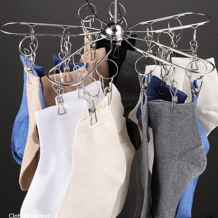 20 Clips Stainless Steel Sock Drying Rack Home Laundry Clothes Clip Hanger