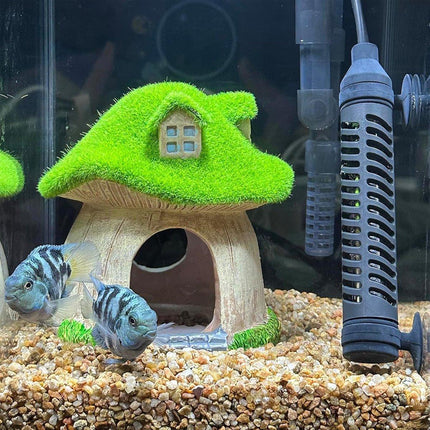 Aquarium Moss Mushroom House Aquascape Crafts Fish Shrimp Hiding Decoration