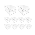 10PCS Clear Plastic Storage Box Set Food Supermarket Display Organizer Container